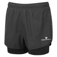 RONHILL WOMENS CORE TWIN SHORT BLACK