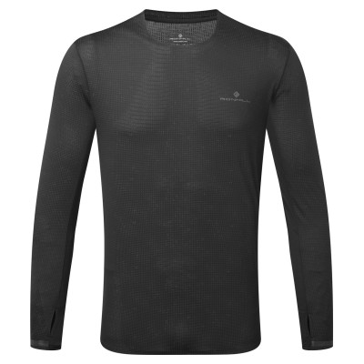 RONHILL MENS TECH REFLECT LUX L/S TEE- BLACK