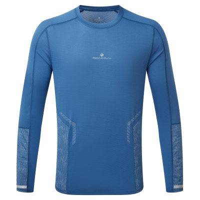 RONHILL MENS TECH REFLECT L/S TEE- GLACIER