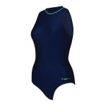 ZOGGS WOMENS SWIMSUIT CABLE ZIPPED HI-NECK NAVY