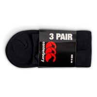 CANTERBURY 3 PACK CREW SOCK BLACK/RED