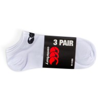 CANTERBURY 3PK TRAINER LINER SOCK WHITE/BLACK