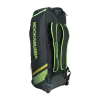 2025 KOOKABURRA CRICKET BAG WD2000 WHEELIE DUFFLE BLACK/NEON