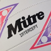 MITRE INTERCEPT NETBALL WHITE/PURPLE/PINK 