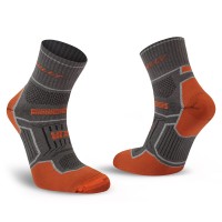 HILLY TWIN SKIN ANKLET SOCK MEDIUM DARK GREY/ORANGE