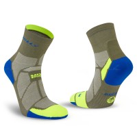 HILLY MARATHON FRESH ANKLET SOCK MINIMUM OLIVE/FLUO YELLOW