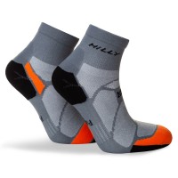 HILLY MARATHON FRESH ANKLET SOCK MINIMUM GREY/ORANGE