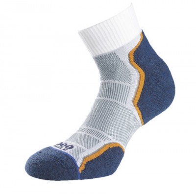 1000 MILE BREEZE SOCK WHITE/BLUE 2014 (MENS)