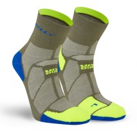 HILLY MARATHON FRESH ANKLET SOCK MINIMUM OLIVE/FLUO YELLOW