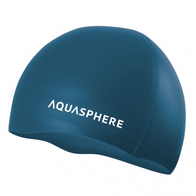 AQUASPHERE SWIM CAP PLAIN  GREEN/WHITE