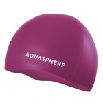 AQUASPHERE SWIM CAP PLAIN PINK/WHITE