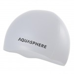 AQUASPHERE SWIM CAP PLAIN  WHITE/BLACK