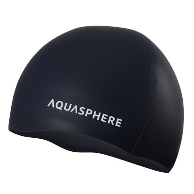 AQUASPHERE SWIM CAP PLAIN BLACK / WHITE