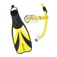 AQUASPHERE COMPASS MASK / SNORKEL & FINS SNR YELLOW