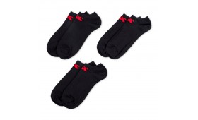 CANTERBURY 3PK TRAINER LINER SOCK BLACK/RED