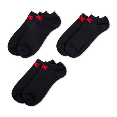 CANTERBURY 3PK TRAINER LINER SOCK BLACK/RED