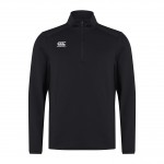 CANTERBURY MENS CLUB Q-ZIP MIDLAYER TRAINING TOP BLACK
