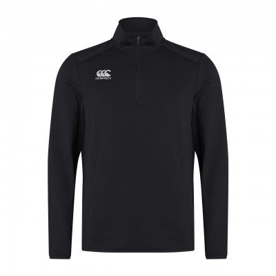 CANTERBURY MENS CLUB Q-ZIP MIDLAYER TRAINING TOP BLACK