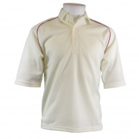 CRICKET SHIRT + MAROON PIPING