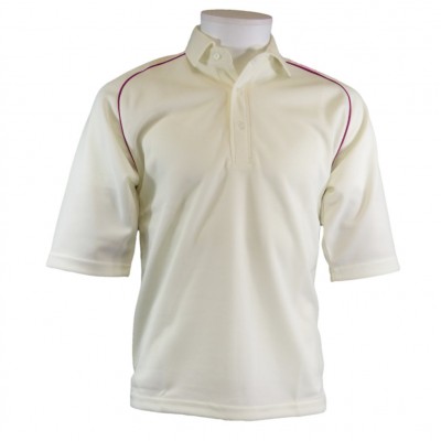 CRICKET SHIRT + MAROON PIPING