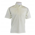 CRICKET SHIRT + NAVY PIPING 