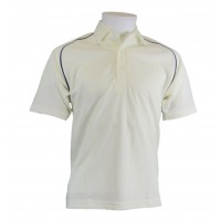 CRICKET SHIRT + NAVY PIPING 