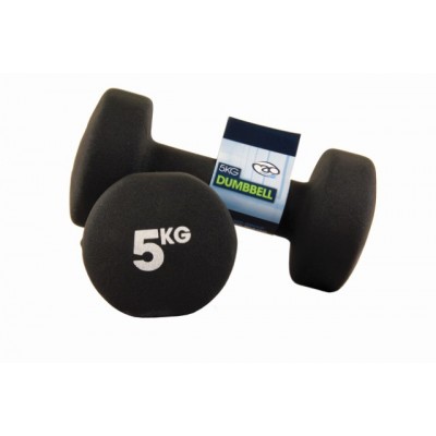 FITNESS MAD NEOPRENE DUMBBELLS 5.00 KG - BLACK