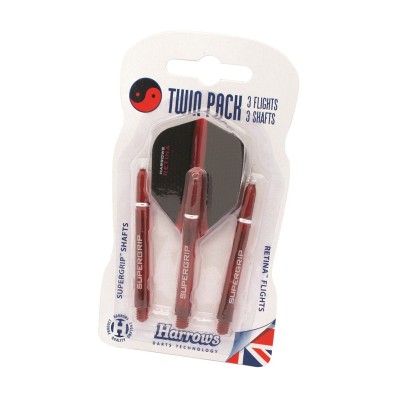 HARROWS TWIN PACK STEMS + FLIGHTS RED - MEDIUM HARROWS TWIN PACK STEMS + FLIGHTS RED - MEDIUM