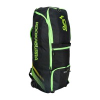 2025 KOOKABURRA CRICKET BAG WD2000 WHEELIE DUFFLE BLACK/NEON