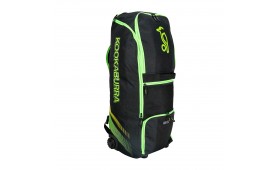 2025 KOOKABURRA CRICKET BAG WD2000 WHEELIE DUFFLE BLACK/NEON