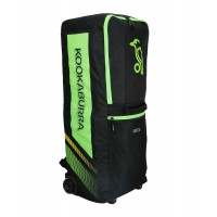 2025 KOOKABURRA CRICKET BAG WD4000 WHEELIE DUFFLE BLACK/NEON