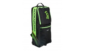 2025 KOOKABURRA CRICKET BAG WD6000 WHEELIE DUFFLE BLACK/NEON