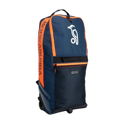 2026 KOOKABURRA CRICKET BAG WD6000 WHEELIE DUFFLE NAVY/ORANG