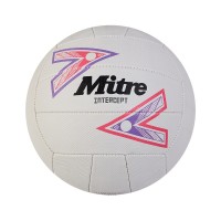 MITRE INTERCEPT NETBALL WHITE/PURPLE/PINK 