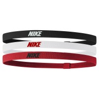 2024 NIKE HEADBANDS ELASTIC 2.0 3PK BLACK/WHITE/U.RED