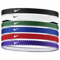 NIKE FLEX CLASSIC HAIRBANDS 6PK ROYAL/RED