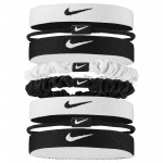 NIKE FLEX CLASSIC MIXED HAIR TIE 8PK WHITE/BLACK