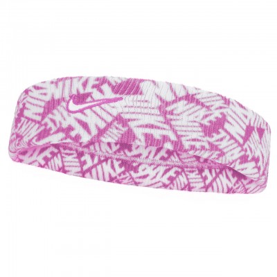 NIKE HEADBAND DRI-FIT SWOOSH CLASSIC PRINTED PINK/WHITE