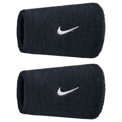 NIKE WRISTBAND CLASSIC DOUBLEWIDE SWOOSH BLACK/WHITE NIKE WRISTBAND CLASSIC DOUBLEWIDE SWOOSH BLACK/WHITE