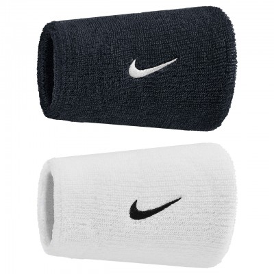 NIKE WRISTBAND CLASSIC DOUBLEWIDE SWOOSH BLACK/WHITE/BLACK NIKE WRISTBAND CLASSIC DOUBLEWIDE SWOOSH BLACK/WHITE/BLACK