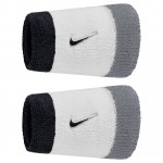 NIKE WRISTBAND CLASSIC DOUBLEWIDE SWOOSH WHITE/GREY/BLACK