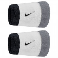 NIKE WRISTBAND CLASSIC DOUBLEWIDE SWOOSH WHITE/GREY/BLACK