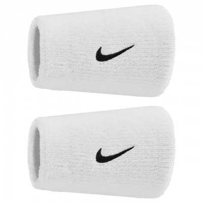 NIKE WRISTBAND CLASSIC DOUBLEWIDE SWOOSH WHITE/BLACK NIKE WRISTBAND CLASSIC DOUBLEWIDE SWOOSH WHITE/BLACK