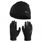 NIKE MENS FLEECE HAT AND GLOVE SET- BLACK NIKE MENS FLEECE HAT AND GLOVE SET- BLACK