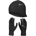 NIKE MENS ESSENTIAL RUNNING HAT AND GLOVE SET- BLACK NIKE MENS ESSENTIAL RUNNING HAT AND GLOVE SET- BLACK