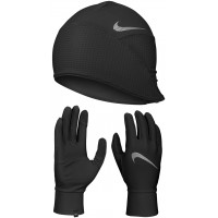 NIKE MENS ESSENTIAL RUNNING HAT AND GLOVE SET- BLACK NIKE MENS ESSENTIAL RUNNING HAT AND GLOVE SET- BLACK