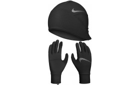 NIKE WOMENS ESSENTIAL RUNNING HAT & GLOVE SET BLACK