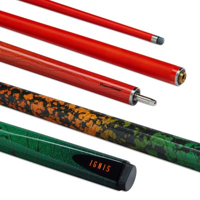 POWERGLIDE SNOOKER CUE CARBON ORANGE IGNIS 2 PIECE 10MM 19oz