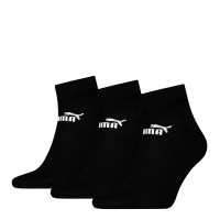 PUMA QUARTER 3 PAIR PACK SOCKS BLACK