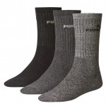 PUMA CREW 3 PR PACK SOCKS GREY